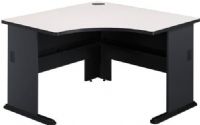Bush WC8427 Series A Corner Desk, Adjustable levelers, Accepts Keyboard Shelf, Molded ABS feet with steel insert, Durable 1" thick top with melamine surface, Desktop and leg grommets for wire access, UPC 042976084271, Slate / White Spectrum Paper Finish (WC8427 WC-8427 WC 8427 WC8427A WC-8427-A WC 8427 A) 