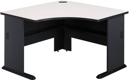 Bush WC8427 Series A Corner Desk, Adjustable levelers, Accepts Keyboard Shelf, Molded ABS feet with steel insert, Durable 1