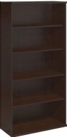 Bush WC12914 Series C: Open Double Bookcase, Two fixed shelves for stability, Matches 71" Hutch in height and depth, Three adjustable shelves for flexibility, Accepts Half-Height Door Kit in lower position, UPC 042976129149, Mocha Cherry  Finish (WC12914 WC-12914 WC 12914) 