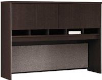 Bush WC12962 Corsa Series Mocha Cherry 60" Hutch, Four doors conceal entire upper storage area, European-style, self-closing, adjustable hinges, Mounts on 60" Credenza or on any 60"-wide desk combination, Fully finished back panel allows hutch to act as work partition, Fabric-covered tack board for organizing key information, UPC 042976129620, Mocha Cherry Finish (WC12962 WC-12962 WC 12962) 