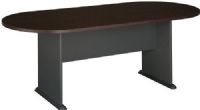 Bush TR12984A Racetrack Conference Table, Comfortable seating for six people, Panel base provides strength and stability, Levelers adjust for stability on uneven floors, Durable PVC edge banding resists collisions and dents, UPC 042976129842, Mocha Cherry with Graphite Gray Base Finish (TR12984A TR-12984-A TR 12984 A TR12984 TR-12984 TR 12984) 