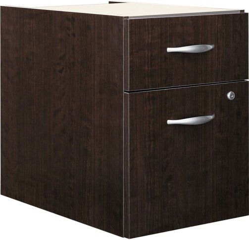 Bush WC12990 Series C Pedestal, Fully finished drawer interiors, One box and one file drawer for storage needs, Mounts to left or right side of Bow Front Desk, 72