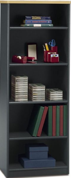 Bush WC14365 Series A: Bookcase 5 Shelf, Two fixed shelves for stability, Height matches Series A hutches, Three adjustable shelves for flexibility, 13.50