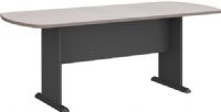 Bush TB14584 Round Conference table, Stable X panel base, Two versatile designs to choose from, Great amount of workspace for individuals or groups, Adjustable levelers ideal for many types of workspace flooring, Dent and scratch resistant 3mm PVC edge banding on top surface, Durable 1" thick top surface resists scratches, stains, and abrasions, UPC 042976145842, White Spectrum with Slate Gray Finish (TB14584 TB-14584 TB 14584) 