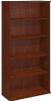 Bush WC24414 Series C: Open Double Bookcase, Two fixed shelves for stability, Matches 71" Hutch in height and depth, Three adjustable shelves for flexibility, Accepts Half-Height Door Kit in lower position, UPC 042976244149, Hansen Cherry Finish (WC24414 WC-24414 WC 24414) 