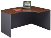 Bush WC24422 Series C: Hansen Cherry Right L-Bow Desk, Accepts Right Return, Accepts Universal or Articulating Keyboard Shelf, Diamond Coat top surface is scratch and stain resistant, Desktop & modesty panel grommets for wire access and concealment, L-Bow desk allows user to face approach side while keyboarding, and affords greater computer screen privacy, UPC 042976244224 (WC24422 WC2-4422 WC 24422) 