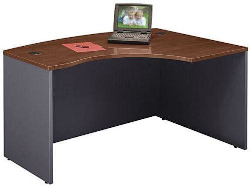 Bush WC24422 Series C: Hansen Cherry Right L-Bow Desk, Accepts Right Return, Accepts Universal or Articulating Keyboard Shelf, Diamond Coat top surface is scratch and stain resistant, Desktop & modesty panel grommets for wire access and concealment, L-Bow desk allows user to face approach side while keyboarding, and affords greater computer screen privacy, UPC 042976244224 (WC24422 WC2-4422 WC 24422)