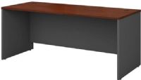 Bush WC24436 Series C: Desk 72", Accepts Keyboard Shelf or Pencil Drawer, Accepts right or left return and 71" Hutch, Desktop & modesty panel grommets for wire access, Diamond Coat top surface is scratch and stain resistant, Accommodates two 3-Drawer, 2-Drawer, or 3/4 Pedestals, Durable PVC edge banding protects desk from bumps and collisions, UPC 042976244361, Hansen Cherry / Graphite Gray  Finish (WC24436 WC-24436 WC 24436) 