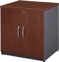 Bush WC24496 Series C: Hansen Cherry Storage Cabinet 30", Levelers adjust for stability on uneven floors, One adjustable shelf provides storage versatility, Accepts Storage Hutch 30" for additional storage capability, PVC edge banding around top surface resists bumps and collisions, Rear wire access makes cabinet great for printer or peripheral storage, UPC 042976244965, Hansen Cherry / Graphite Gray (WC24496 WC-24496 WC 24496 WC24496A) 
