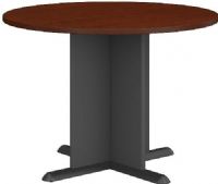 Bush TB36742A Conference Tables Round Conference Table, Durable PVC edge banding, Comfortable seating for four people, X panel base provides strength and stability, Levelers adjust for stability on uneven floors, Durable 1"-thick top with melamine surface is scratch and stain-resistant, UPC 042976247638, Mahogany Finish (TB36742A TB-36742-A TB 36742 A) 