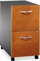 Bush WC72452 Corsa Series Wheeled Two Drawer File Cabinet, Single lock secures both drawers, 2 file drawers accept letter, legal and A4 documents, Meets ANSI/BIFMA quality test standards for performance and safety, Mobile File Cabinet rolls under the Desk or wherever you need it, Drawers glide on smooth, full-extension ball bearing slides for an easy reach to the back, UPC 042976254278, Natural Cherry / Graphite Gray Finish (WC72452 WC-72452 WC 72452) 