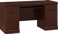 Bush EX26603-03 Computer Credenza, Pull-out keyboard shelf in center, Vertical CPU storage compartment, Two 2 box drawers for office supplies and storage, Pedestal cabinets with concealed storage for office supplies, Harvest Cherry Finish, UPC 042976266035 (EX26603-03 EX26603 03 EX2660303 EX26603 EX-26603 EX 26603) 