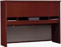 Bush WC36762 Series C - 60" W, Four doors conceal entire upper storage area, European-style, self-closing, adjustable hinges, Mounts on 60" Credenza or on any 60"-wide desk combination, Fully finished back panel allows hutch to act as work partition, Fabric-covered tack board for organizing key information, UPC 042976367626, Mahogany  Finish (WC36762 WC-36762 WC 36762) 