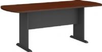 Bush TR36784A Racetrack Conference Table, Comfortable seating for six people, Panel base provides strength and stability, Levelers adjust for stability on uneven floors, Durable PVC edge banding resists collisions and dents, UPC 042976367848, Mahogany with Graphite Gray Base Finish (TR36784A TR-36784-A TR 36784 A TR36784 TR-36784 TR 36784) 