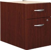 Bush WC36790 Series C Pedestal, Fully finished drawer interiors, One box and one file drawer for storage needs, Mounts to left or right side of Bow Front Desk, 72" Desk and Desk 66", One lock on file drawer secures both drawers for work place privacy, File drawer has full-extension ball bearing slides and accepts letter or legal-size files, UPC 042976367909, Mahogany Finish (WC36790 WC-36790 WC 36790) 