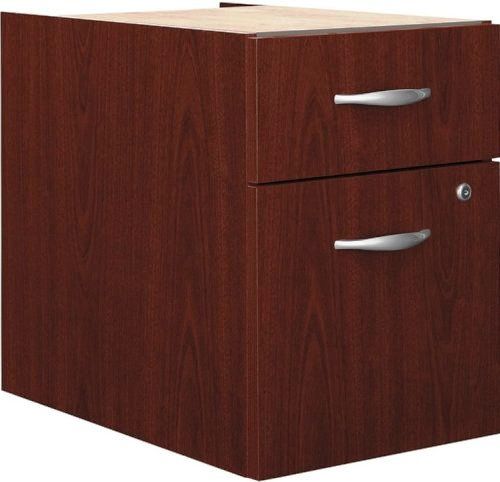 Bush WC36790 Series C Pedestal, Fully finished drawer interiors, One box and one file drawer for storage needs, Mounts to left or right side of Bow Front Desk, 72