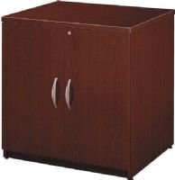 Bush WC36796 Series C: Hansen Cherry Storage Cabinet 30", Levelers adjust for stability on uneven floors, One adjustable shelf provides storage versatility, Accepts Storage Hutch 30" for additional storage capability, PVC edge banding around top surface resists bumps and collisions, Rear wire access makes cabinet great for printer or peripheral storage, UPC 042976367961, Mahogany  (WC36796 WC-36796 WC 36796 WC36796A) 