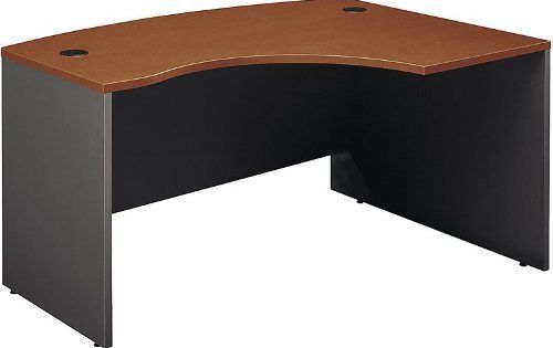 Bush WC48522 Series C: Auburn Maple Right L-Bow Desk, Accepts Right Return, Accepts Universal or Articulating Keyboard Shelf, Diamond Coat top surface is scratch and stain resistant, Desktop & modesty panel grommets for wire access and concealment, L-Bow desk allows user to face approach side while keyboarding, and affords greater computer screen privacy, UPC 042976485221, Auburn Maple / Graphite Gray Finish (WC48522 WC-48522 WC 48522)