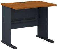 Bush WC57436 Series A: Beech 36" Desk, Sturdy 1"-thick desk surface, Accepts Pencil Drawer or Keyboard Shelf, Sturdy molded ABS feet with steel insert, Adjustable levelers for stability on uneven floor, Diamond Coat top surface is scratch and stain resistant, Desktop and leg grommets for wire access and concealment, UPC 042976574369, Natura Cherry and Slate Finish (WC57436 WC-57436 WC 57436) 