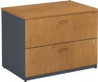 Bush WC57454PSU Business Series A 36" Lateral File Cabinet, Front face lock ensures privacy, Drawers hold letter-, legal- or A4-size files, Interlocking drawers reduce likelihood of tipping, Matches height of Desks for side-by-side configuration, 2 Drawer lateral file accommodates letter, legal, and A4 size files Secure, Full-extension, ball bearing slides allow easy file access, Natural Cherry Finish, UPC 042976574949 (WC57454PSU WC-57454-PSU WC 57454 PSU) 