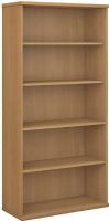 Bush WC60314 Series C: Open Double Bookcase, Two fixed shelves for stability, Matches 71" Hutch in height and depth, Three adjustable shelves for flexibility, Accepts Half-Height Door Kit in lower position, UPC 042976603144, Light Oak Finish (WC60314 WC-60314 WC 60314) 