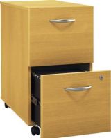 Bush WC60352 Corsa Series Wheeled Two Drawer File Cabinet, Single lock secures both drawers, 2 file drawers accept letter, legal and A4 documents, Meets ANSI/BIFMA quality test standards for performance and safety, Mobile File Cabinet rolls under the Desk or wherever you need it, Drawers glide on smooth, full-extension ball bearing slides for an easy reach to the back, UPC 042976603526, Light Oak Finish (WC60352 WC-60352 WC 60352) 