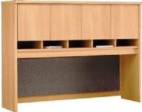 Bush WC60362 Series C - 60" W, Four doors conceal entire upper storage area, European-style, self-closing, adjustable hinges, Mounts on 60" Credenza or on any 60"-wide desk combination, Fully finished back panel allows hutch to act as work partition, Fabric-covered tack board for organizing key information, UPC 042976603625, Light Oak  Finish (WC60362 WC-60362 WC 60362) 