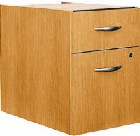 Bush WC60390 Series C Pedestal, Fully finished drawer interiors, One box and one file drawer for storage needs, Mounts to left or right side of Bow Front Desk, 72" Desk and Desk 66", One lock on file drawer secures both drawers for work place privacy, File drawer has full-extension ball bearing slides and accepts letter or legal-size files, UPC 042976603908, Light Oak  Finish (WC60390 WC-60390 WC 60390) 