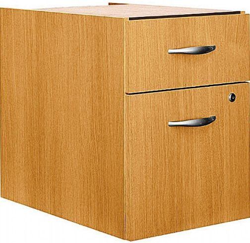 Bush WC60390 Series C Pedestal, Fully finished drawer interiors, One box and one file drawer for storage needs, Mounts to left or right side of Bow Front Desk, 72