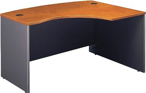 Bush WC72422 Series C: Right L-Bow Desk, Accepts Right Return, Accepts Universal or Articulating Keyboard Shelf, Durable melamine surface resists scratches and stains, Desktop & modesty panel grommets for wire access and concealment, L-Bow desk allows user to face approach side while keyboarding, and affords greater computer screen privacy, Natural Cherry / Graphite Gray Finish, UPC 042976724221 (WC72422 WC-72422 WC 72422)