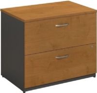 Bush WC72454 Series C: Lateral File, Two drawers hold letter-, legal- or A4-size files, Interlocking drawers reduce likelihood of tipping, Durable melamine surface resists scratches and stains, Full-extension, ball bearing slides allow easy file access, Durable PVC edge banding protects desk from bumps and collisions, Gang lock with interchangeable core affords privacy and flexibility, Natural Cherry / Graphite Gray Finish, UPC 042976724542 (WC72454 WC-72454 WC 72454 WC72454A) 