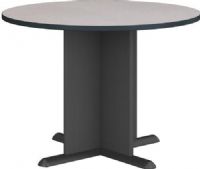 Bush TB84242A Round Conference table, Stable X panel base, Two versatile designs to choose from, Great amount of workspace for individuals or groups, Adjustable levelers ideal for many types of workspace flooring, Dent and scratch resistant 3mm PVC edge banding on top surface, Durable 1" thick top surface resists scratches, stains, and abrasions, UPC 042976842420, White Spectrum with Slate Gray Finish (TB84242 TB-84242 TB 84242 TB84242A TB-84242-A TB 84242 A) 