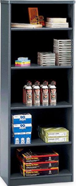 Bush WC84865 Series A: Slate Bookcase 5 Shelf, Two fixed shelves for stability, Three adjustable shelves for flexibility, Height matches Series A Hutches, 13.50