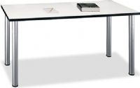 Bush TS85202 Large Rectangle Conference Table, Coated undersides prevent clothing snags, Corner connectors don't have legs and attach to adjoining desks, 2mm solid PVC edge banding stands up to bumping and rearranging, Stationary metal legs have Silver finish and levelers for uneven floors, Meets ANSI/BIFMA standards, UPC 042976852023, White Spectrum (TS85202 TS-85202 TS 85202) 