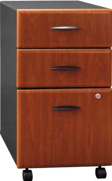 Bush WC94453 Series A Three-Drawer Locking File, One lock secures bottom two drawers, Casters for easy mobility when loaded, Fits under 36