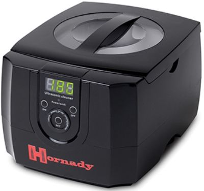 Hornady 043350 Lock-N-Load Sonic Cleaner, Can hold up to two hundred .223 cases or one hundred .308 cases, 1 Quart Tank Capacity, Timer Settings 90-480 Seconds, Power Supply AC 120V 60Hz, Frequency 42000 Hz, Tank Dimensions 6.3