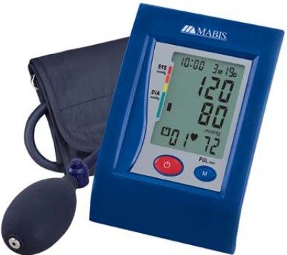 Mabis 04-391-001 Semi-Automatic Digital Blood Pressure Arm Monitor, Who Indicator provides an instant comparison to standards set by the World Health Organization, Irregular Heartbeat Detection lets the user know if an abnormal reading has occurred, 60-reading memory bank, Date and time stamp (04391001 04391-001 04-391001)