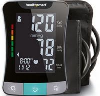 Mabis 04-655-001 HealthSmart Premium Series Upper Arm Digital Blood Pressure Monitor; This chic blood pressure monitor will fit into your lifestyle and help you stay on top of your blood pressure. The convenient talking feature lets you hear your results in either English or Spanish, making it easy to monitor your progress; Healthy living, simplified! No uncertainty here – just large, easy-to-read blood pressure and heart rate numbers on an advanced digital LCD screen; UPC 767056655010 (04655001 