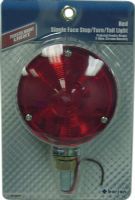 Barjan 0493437112 Red Single Face Stop/Turn/Tail Light, Pedestal Fender Mount, 2-Wire, Chrome Back Housing, 1/2in x 2in mounting stud at bottom of light, 4in Diameter, Ship Weight 1.9 lbs (0493-437112 0493-437112) 