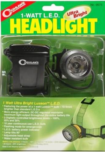Coghlans 0575 1 Watt Ultra Bright Luxeon LED Headlight, 3 Digitally Controlled Brightness Levels-100%, 50%, and 25% (0575 05-75 575 COGHLANS0575)