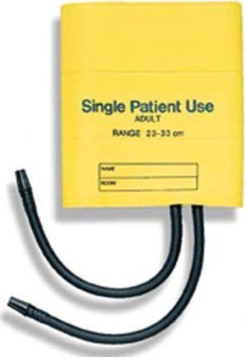 Mabis 06-270-131 Two-Tube Bladderless Cuff, Adult, Yellow, 5/Box, All cuffs are manufactured from a soft, yet durable vinyl material, The patient side has an extra soft lining for improved patient comfort, All cuffs are sized to meet the American Heart Association recommendations (06-270-131 06270131 06270-131 06-270131 06 270 131)