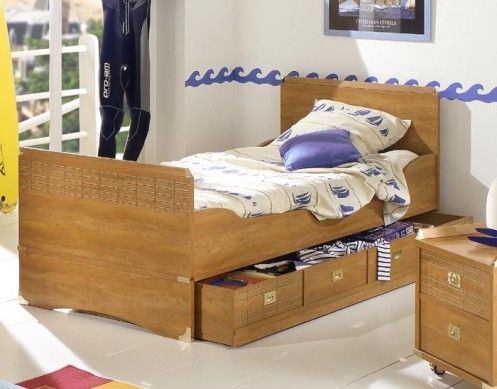 Gautier 060-108 Calypso Collection Twin Size Bed, Tubular frame bedbase with wood slats included  (060.108 060 108 060108) 