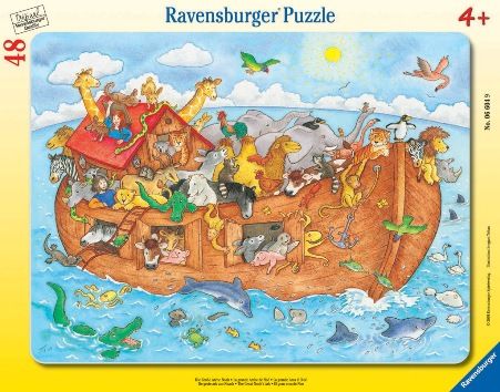 Ravensburger 06604 Noah's Ark See-Inside Frame Puzzle (48 pcs), Perfect way to relax after a long day or for fun family entertainment, Every one of our pieces is unique and fully interlocking, EAN 4005556066049 (RAVENSBURGER06604 RAVENSBURGER-06604 066-04 06-604 06604 6604)