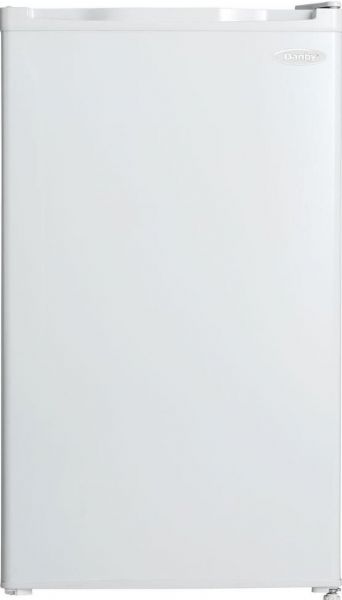 Danby DCR032C1WDB Compact Refrigerator with Full Width Freezer Section, 3.2 cu.ft capacity compact refrigerator, Wire Type of Shelves, 1 No. of Shelves, 3 No. of Door Bins, Integrated door handle, Reversible door hinge, Smooth back design, Manual defrost, Full width freezer section, Energy Star compliant, CanStor beverage dispensing system, UPC 067638999304, White Finish (DCR032C1WDB DCR-032C1-WDB DCR 032C1 WDB)