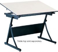 Safco 3957 PlanMaster Height-Adjustable Drafting Table Base, Provides height and angle adjustment of traditional 4-post table, Raise with spring-assisted mechanism, Adjusts from 29.50" to 37.50" in height, Top angle adjusts up to 50 degrees, Heavy-duty steel base, Compatible with both 48" (3951) and 60" (3948) tops, UPC 073555395709 (3957 SAFCO3957 SAFCO-3957 SAFCO 3957) 