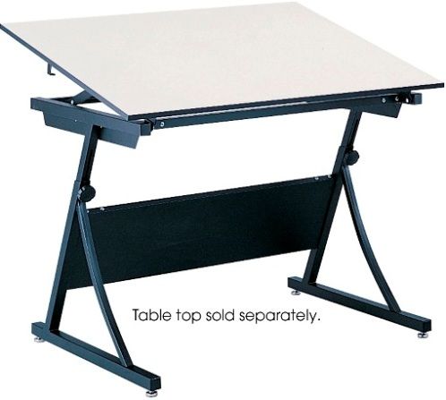 Safco 3957 PlanMaster Height-Adjustable Drafting Table Base, Provides height and angle adjustment of traditional 4-post table, Raise with spring-assisted mechanism, Adjusts from 29.50