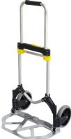 Safco 4062 STOW AWAY Collapsible Hand Truck, 19" W x 11" D Toe Plate Dimensions, Mobile cart on 7" diameter rubber tires, Rated up to 275 lbs, Folding hand cart, Lightweight steel frame, Collapsible hand truck, Telescoping handle, Retractable wheels, Fold-up toe plate, UPC 073555406207, Silver and Black Finish (4062 SAFCO4062 SAFCO-4062 SAFCO 4062) 
