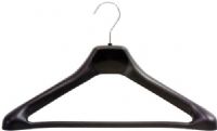 Safco 4248BL One Piece Hanger, Black molded plastic, Steel chrome hook, Fits most garments, 3 cartons of 8 units, UPC 073555424829 (4248BL 4248-BL 4248 BL SAFCO4247BL SAFCO-4248-BL SAFCO 4248 BL) 