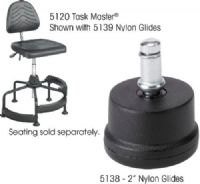 Safco 5138 Nylon Glides for Task Master Chair, 2" diameter, 0.44" stem diameter, 0.88" stem length, Made of black nylon, Replaces casters, Sets of 5, For Task Master Seating and other Safco chairs, UPC 073555513806 (5138 SAFCO5138 SAFCO-5138 SAFCO 5138) 