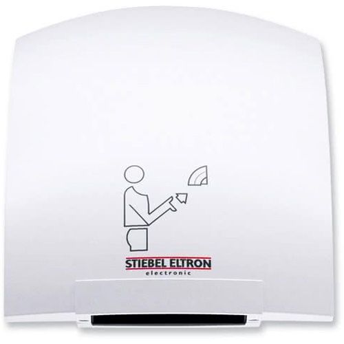 Stiebel Eltron 073725 Galaxy M 2 Ultra Quiet Automatic Hand Dryer with Cast Aluminum Housing (Alpine White Finish), 208V, 2000W; Save money, save trees, and promote good hygiene with the contemporary-styled hand dryers from Stiebel Eltron; An infrared proximity sensor turns the unit on and off automatically; (STIEBELELTRON073725 STIEBELELTRON 073725 STIEBELELTRON-73725 GALAXYM2)